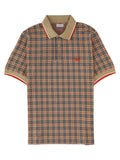 Beige Plaid Shirt Collar Polo 1
