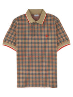 Beige Plaid Shirt Collar Polo 1