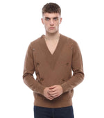 Brown V Neck Sweater 1