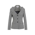 Black Gingham Notched Lapel Blazer 1