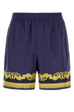 Navy Blue Printed Shorts 1