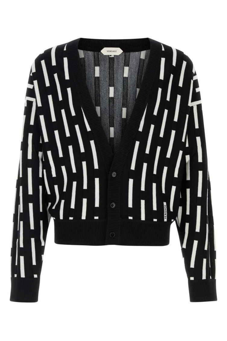 Black V Neck Cardigan 1