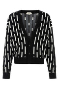 Black V Neck Cardigan 1