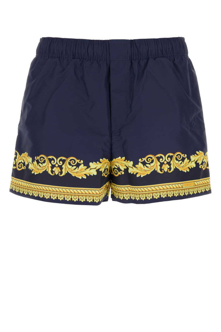 Navy Blue Printed Swim Shorts 1