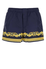 Navy Blue Printed Swim Shorts 1