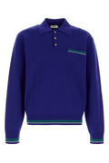 Blue Jacquard Polo Sweater 1