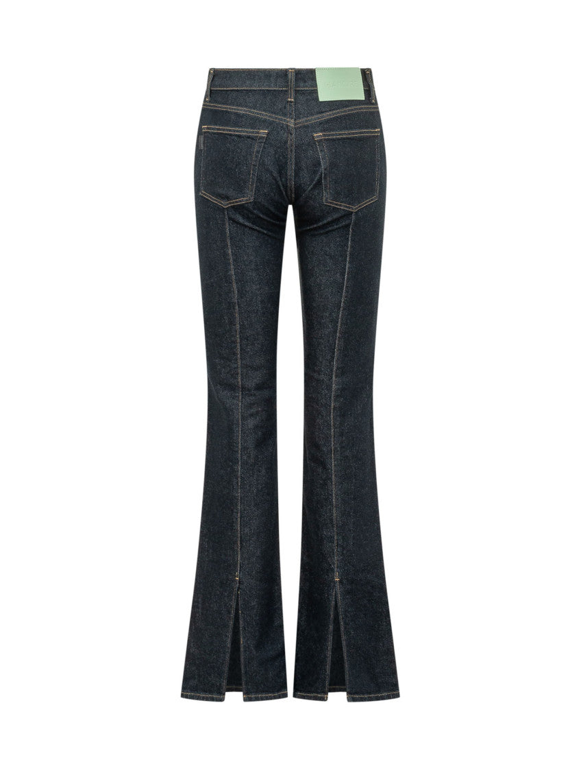Dark Blue Flared High Rise Jeans 2
