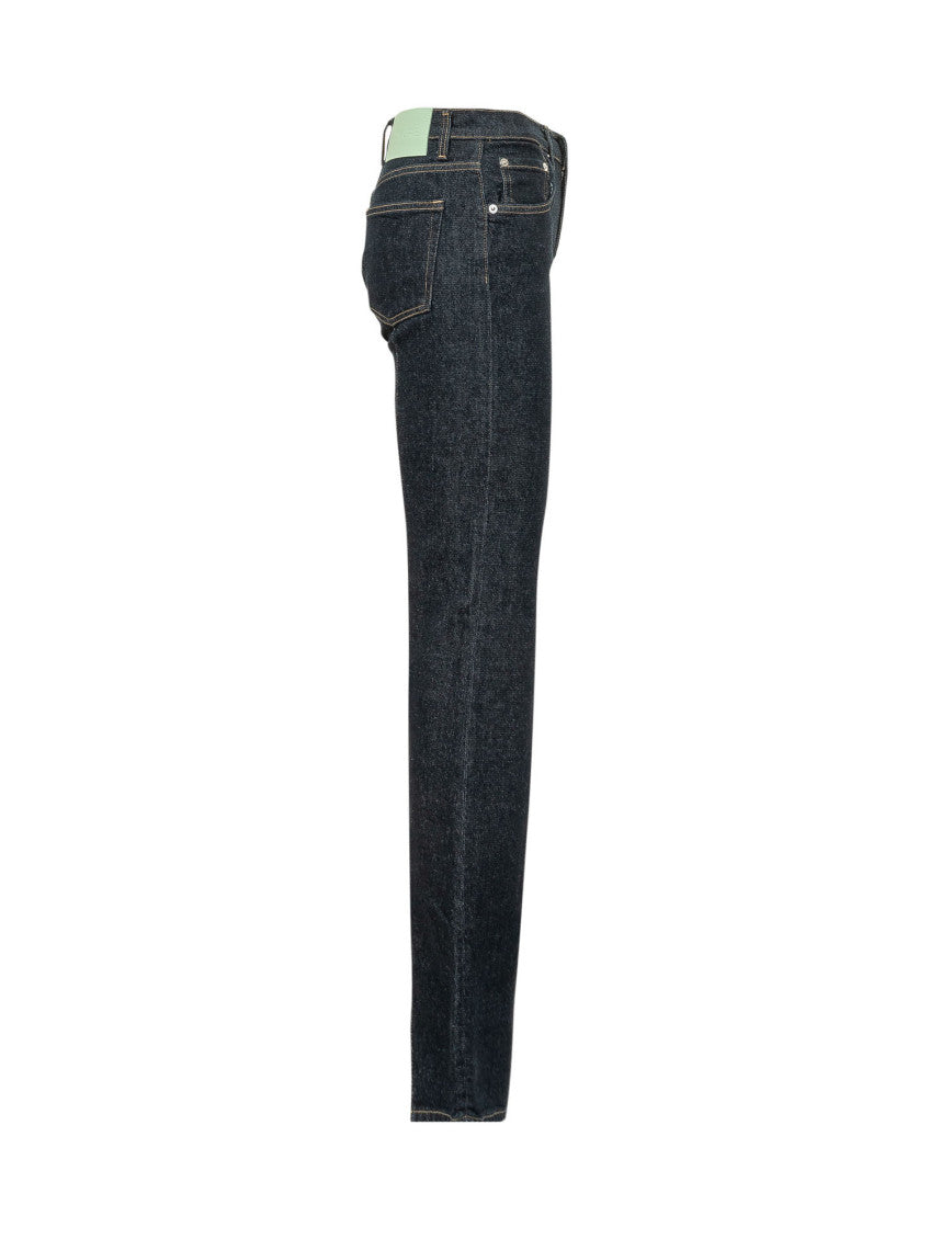 Dark Blue Flared High Rise Jeans 3