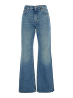 Blue Flared High Rise Jeans 1
