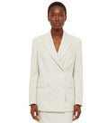 Off White Notched Lapel Blazer 1