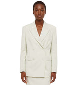 Off White Notched Lapel Blazer 1
