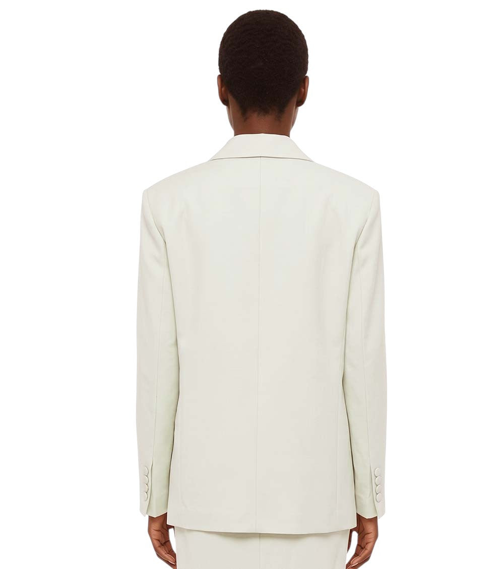 Off White Notched Lapel Blazer 2