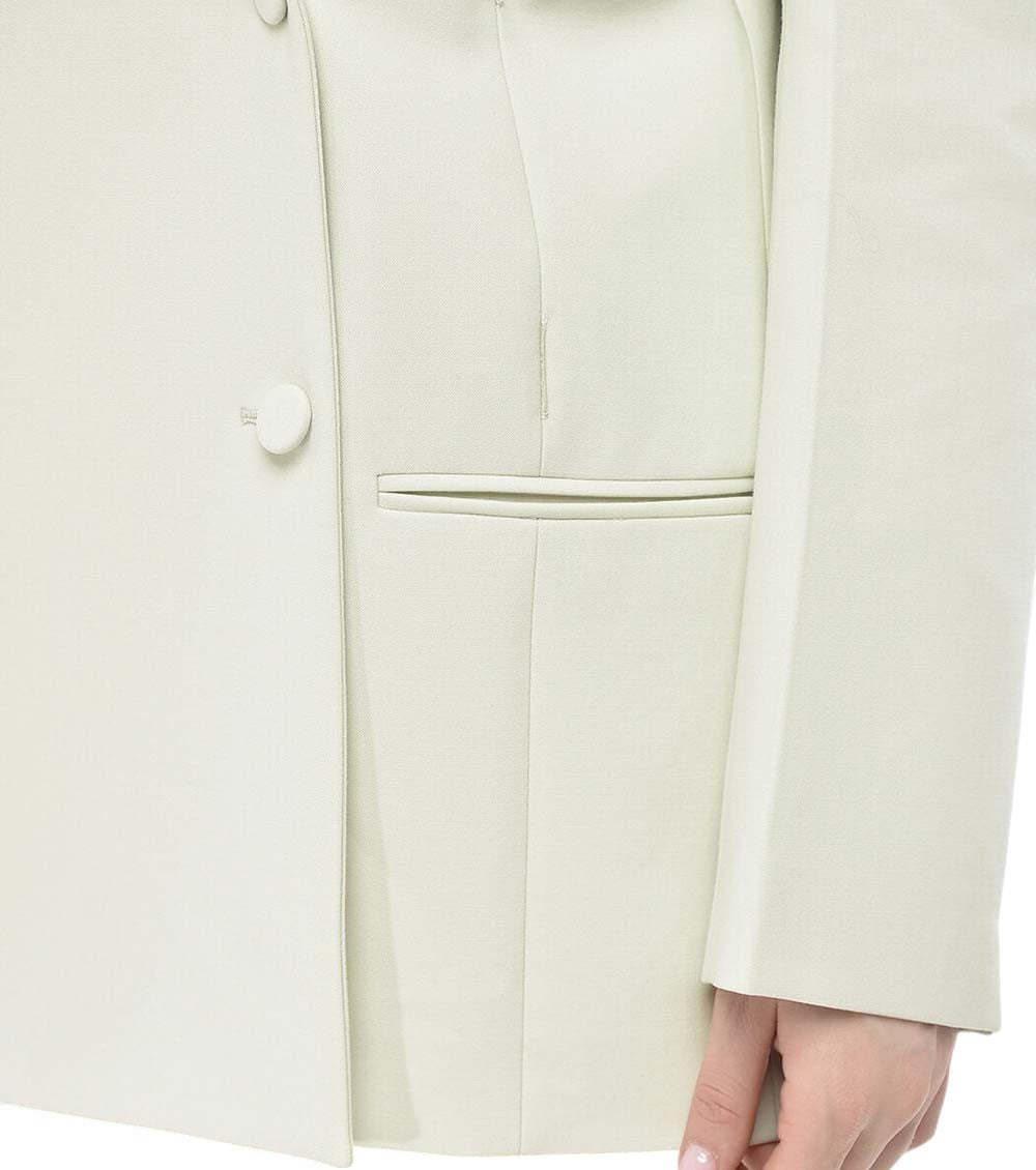 Off White Notched Lapel Blazer 3