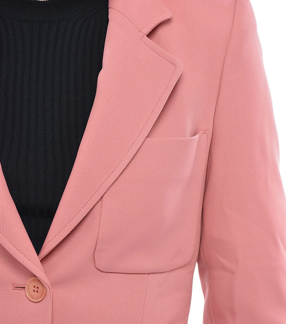 Peach Solid Notched Lapel Blazer 3