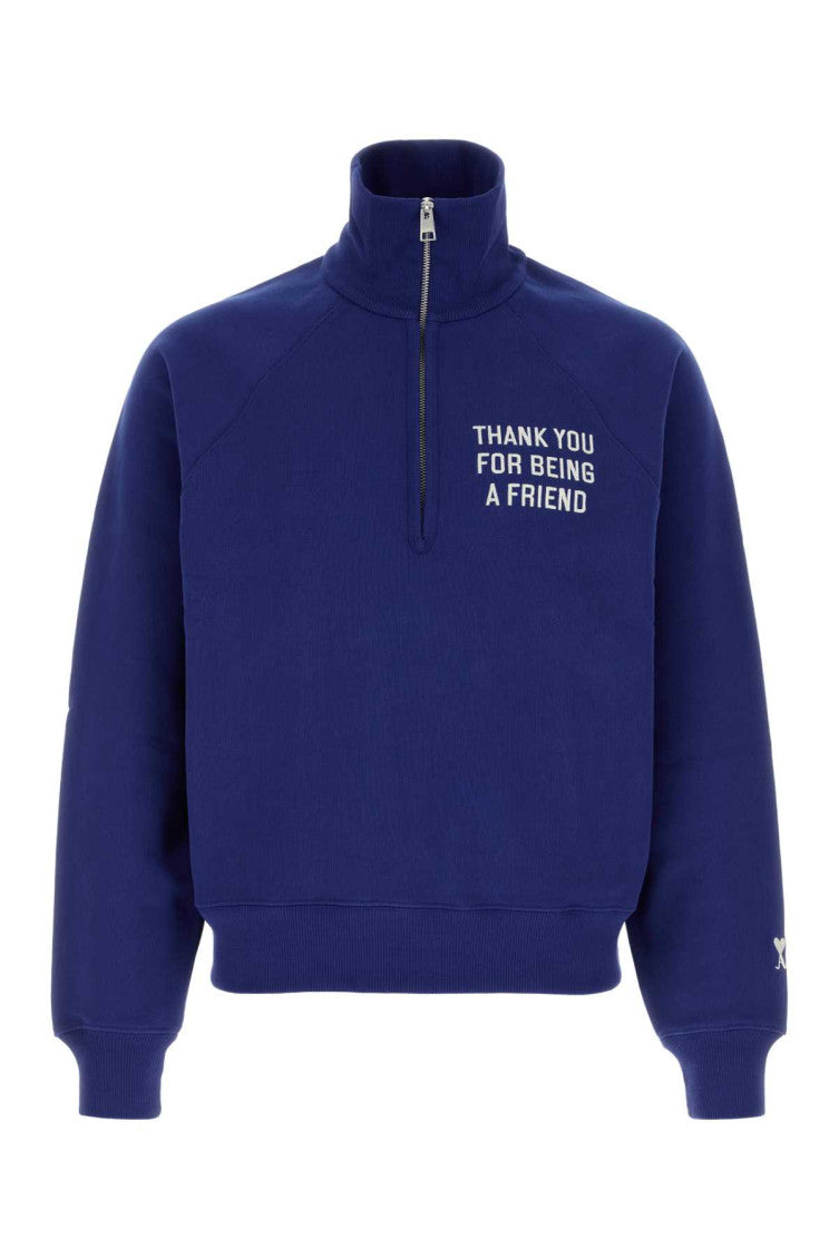 Blue Half Zip Sweatshirt 1
