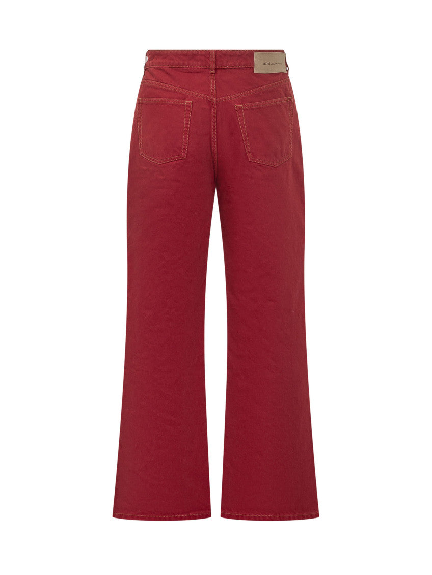 Red Relaxed Mid Rise Jeans 2