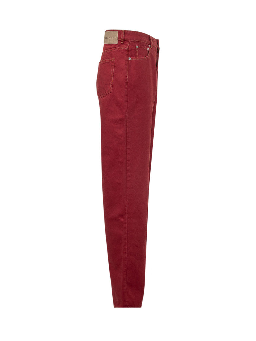 Red Relaxed Mid Rise Jeans 3