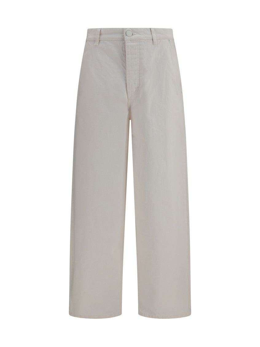 White Relaxed Mid Rise Jeans 1