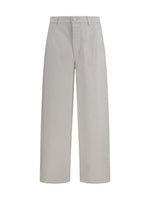 White Relaxed Mid Rise Jeans 1