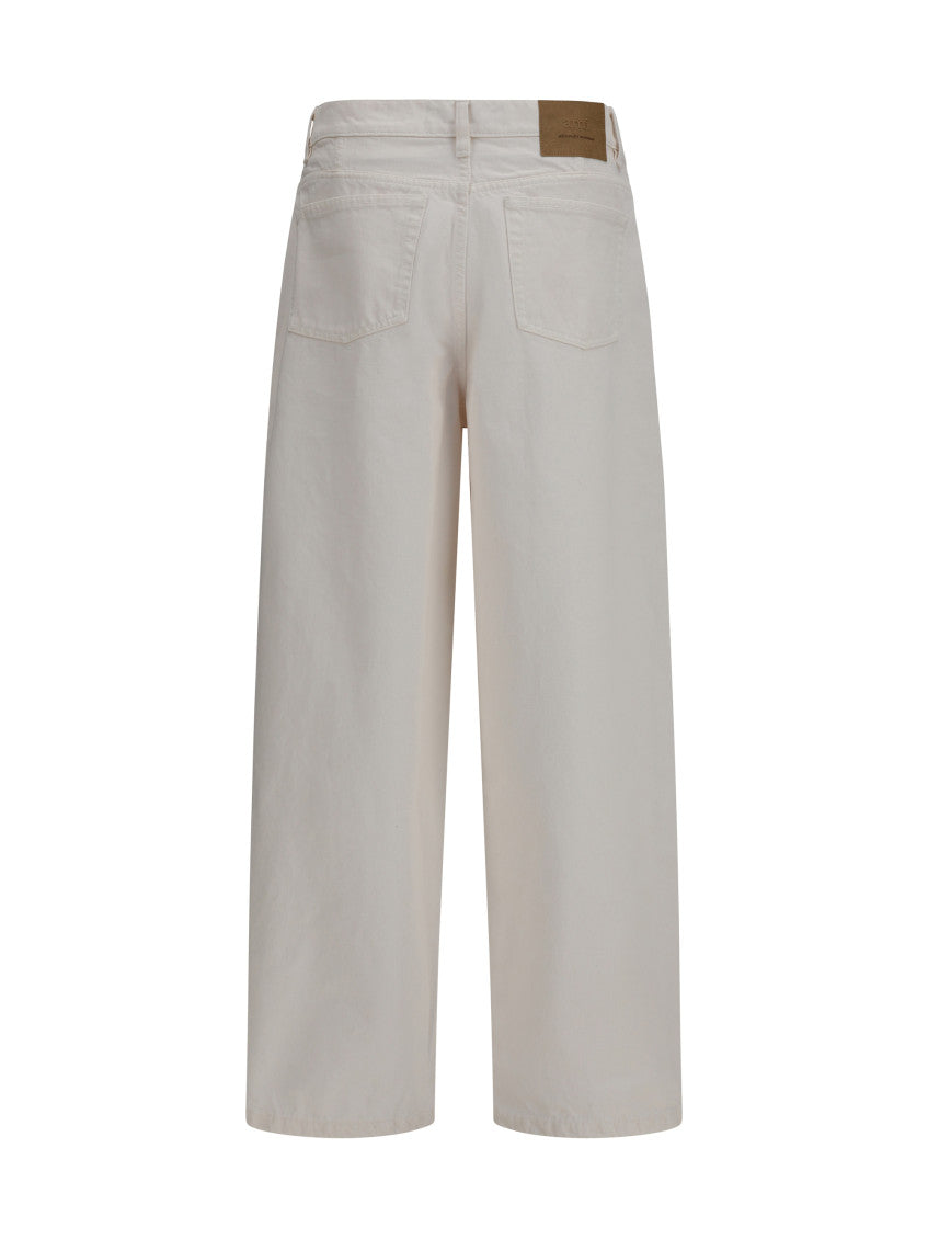 White Relaxed Mid Rise Jeans 2