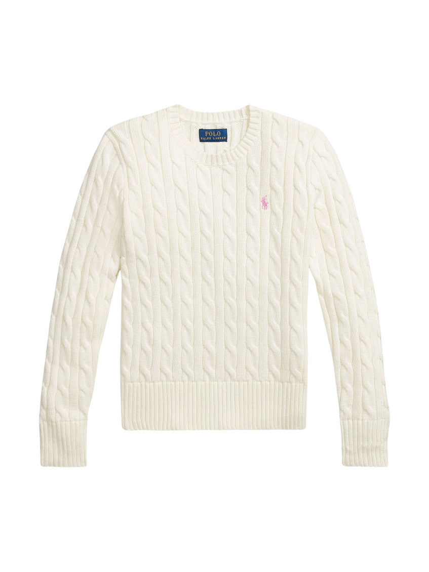 Girls White Knitted Sweater 1