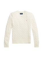 Girls White Knitted Sweater 1