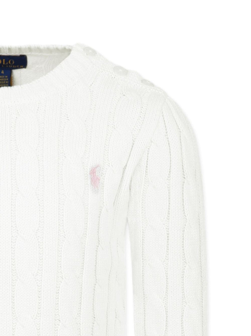 Girls White Knitted Sweater 3