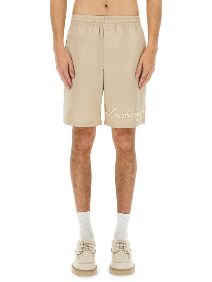 Beige Elasticated Shorts 1
