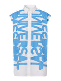 White Printed Sleeveless Shirt 1