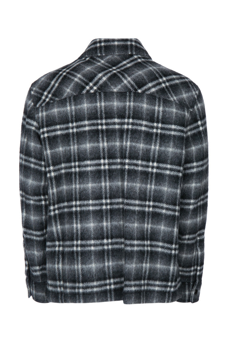 Grey Checked Shirt Jacket 2