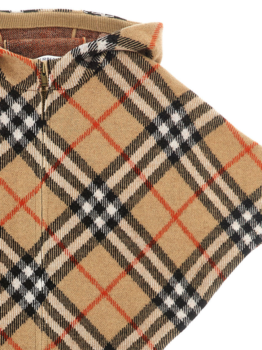 Girls Beige Checks Cape 3