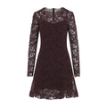Burgundy Lace Round Neck Mini Dress 1