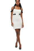 White Textured Strapless Mini Dress 1