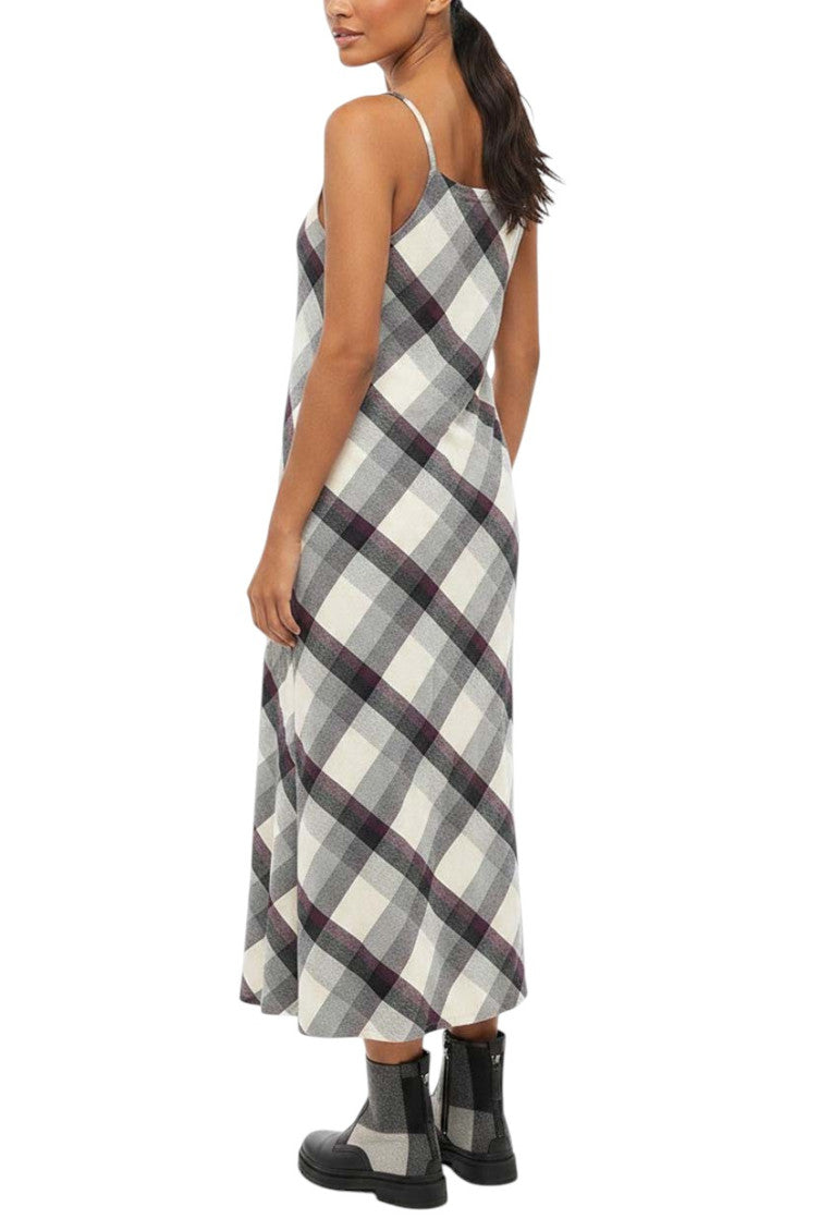 BlackWhite Checks V Neck Midi Dress 2