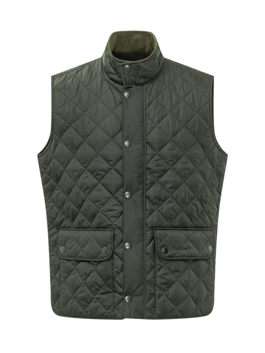 Olive Quilted Sleeveless Jacket 1