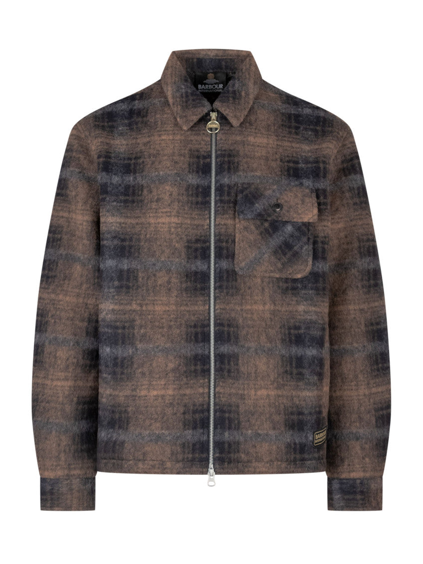 Brown Checked Shirt Jacket 1