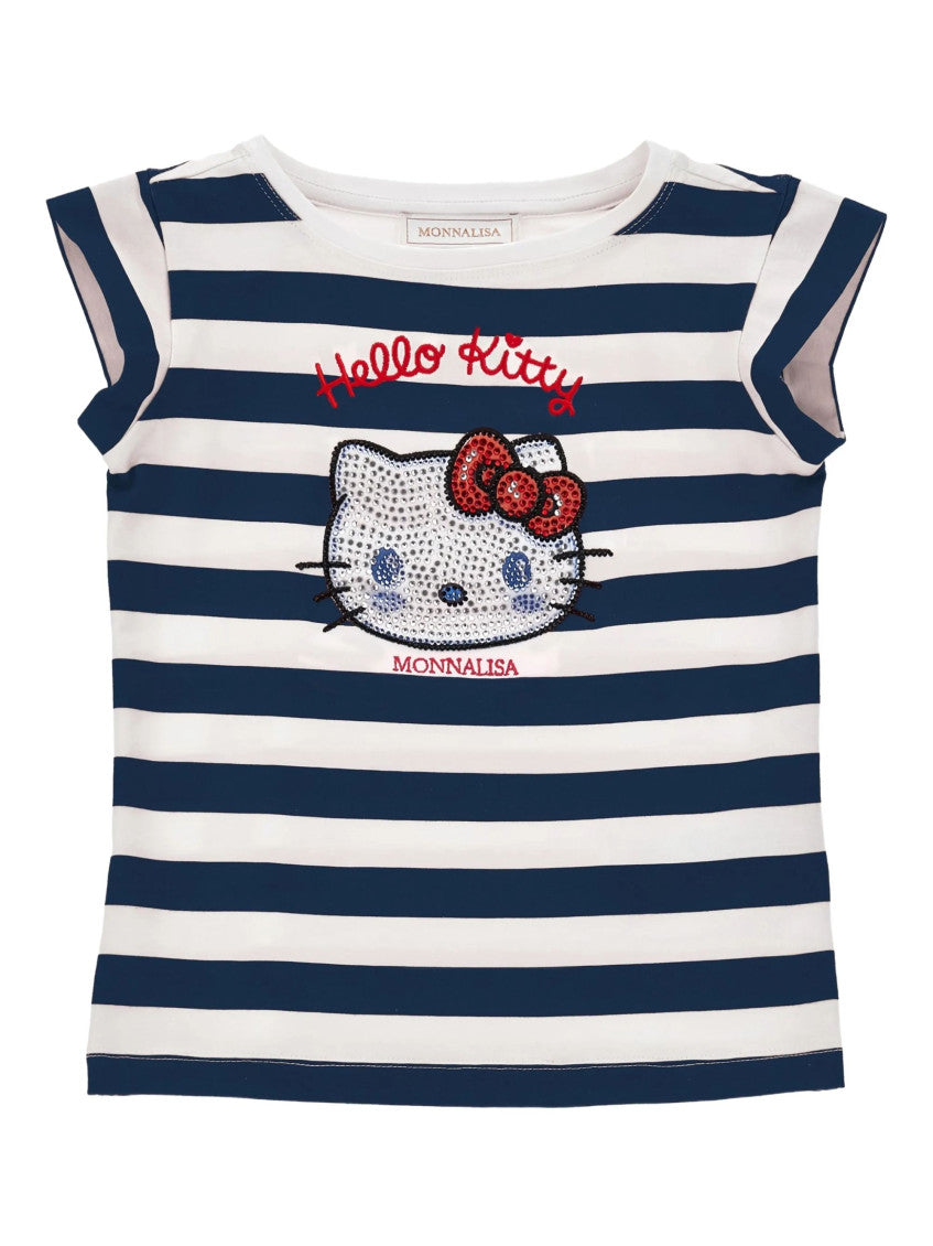Girls Navy Blue Stripes T-Shirt 1