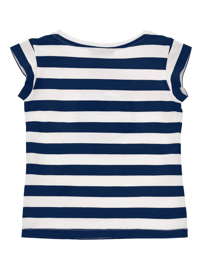 Girls Navy Blue Stripes T-Shirt 2