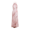 Pink Animal Print Halter Neck Maxi Dress 1