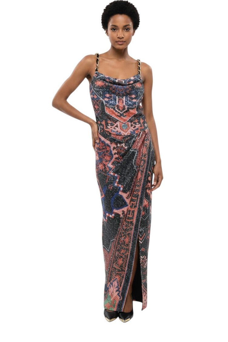 Multicolor Paisley Scoop Neck Maxi Dress 1