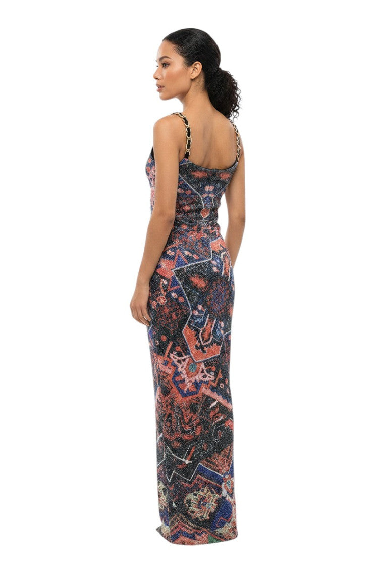 Multicolor Paisley Scoop Neck Maxi Dress 2