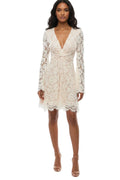 White Lace V Neck Mini Dress 1