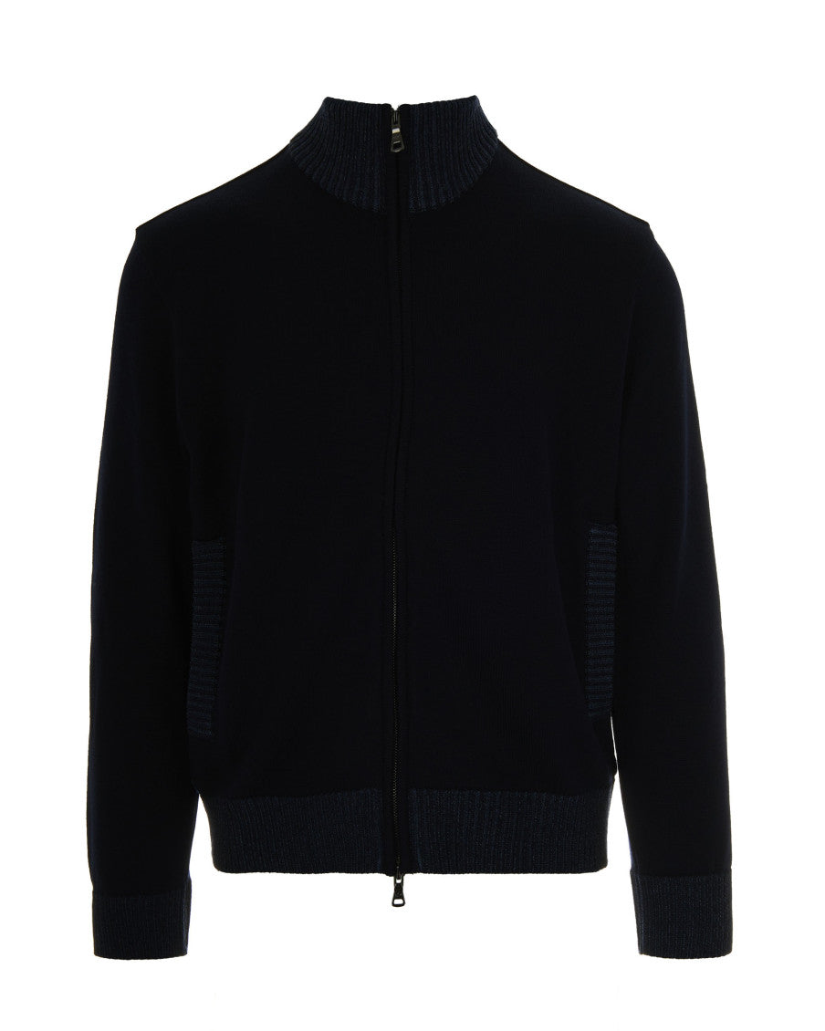 Navy Blue Zip Up Cardigan 1