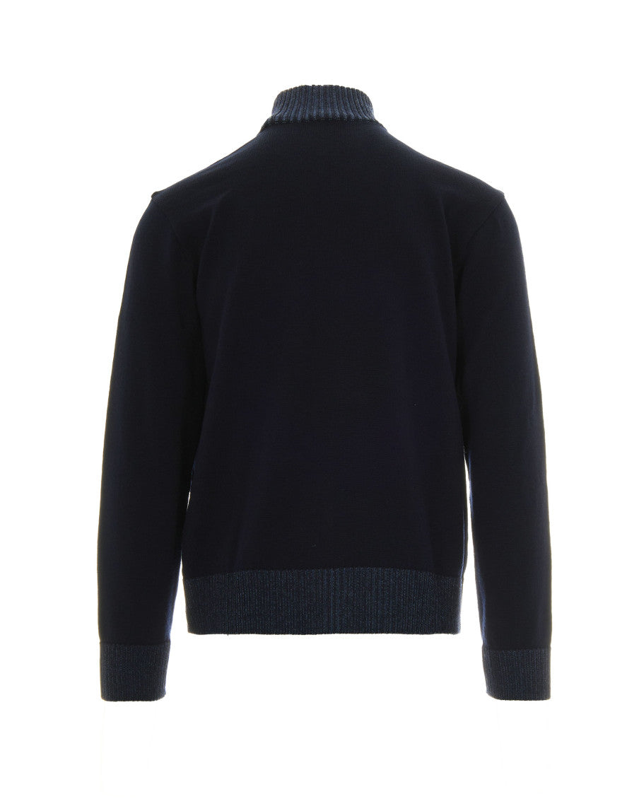 Navy Blue Zip Up Cardigan 2
