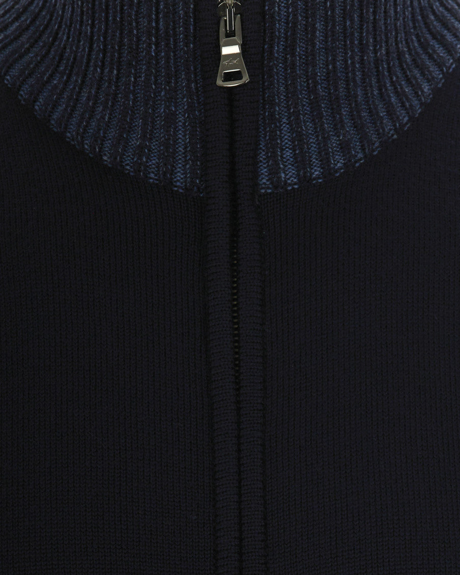 Navy Blue Zip Up Cardigan 3
