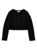 Girls Black Crew-neck Blazer 1