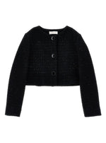 Girls Black Crew-neck Blazer 1