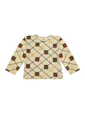 Girls Beige Printed T-shirt 1