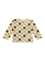 Girls Beige Printed T-shirt 1