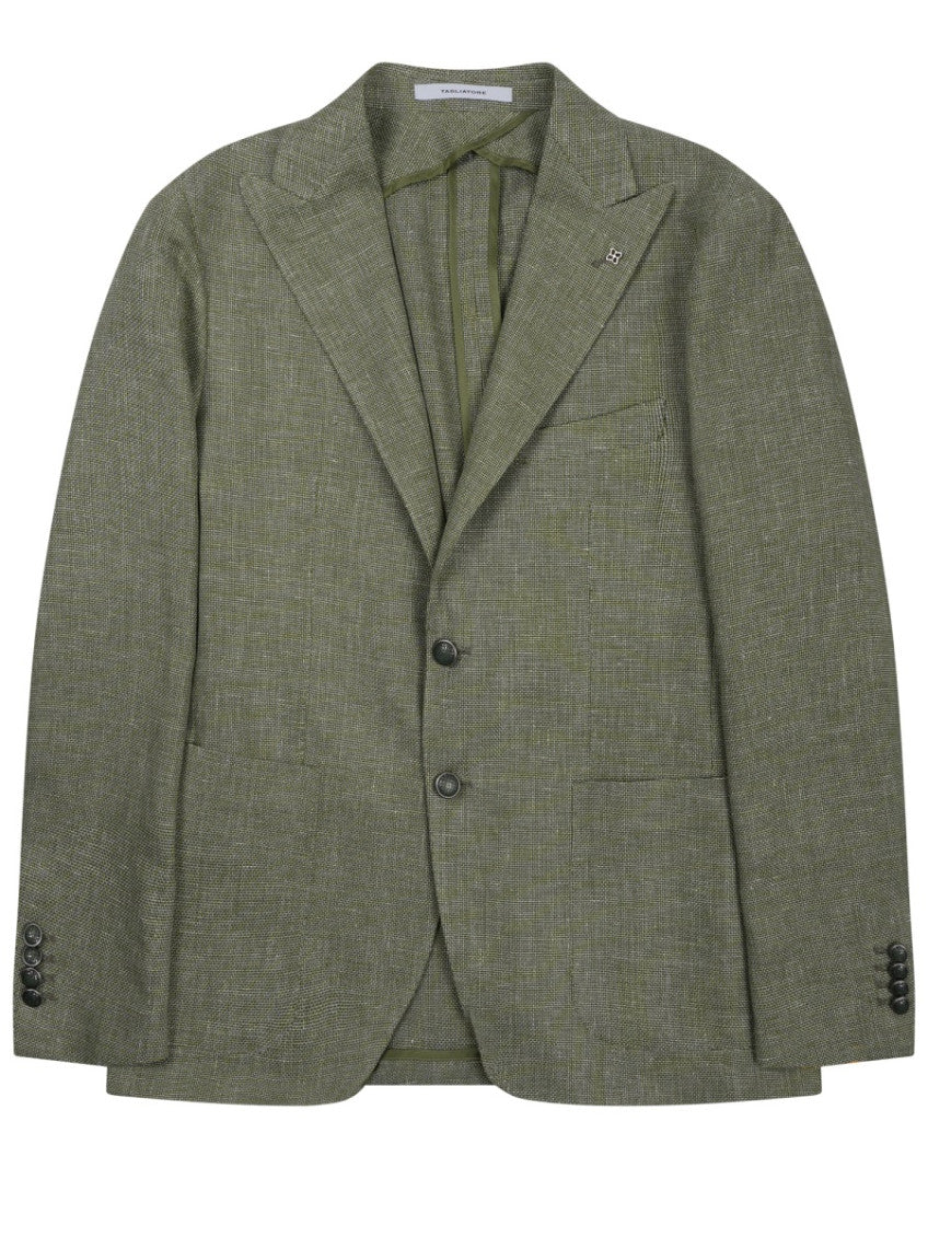 Green Peaked Lapel Blazer 1